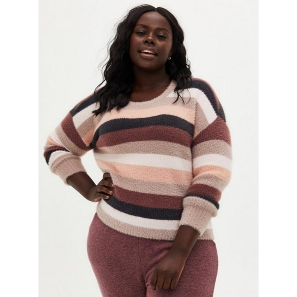 TORRID Fuzzy Yarn Pullover Drop Shoulder Sweater - Picture 2 of 8